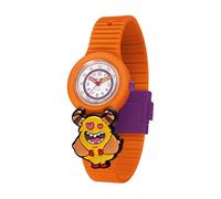 HIP HOP Reloj para niño, colección PINTASTIC!, movimiento de cuarzo analógico, resistente al agua hasta 50 metros, correa de silicona, longitud ajustable, ideas de regalo para niño, naranja., 32
