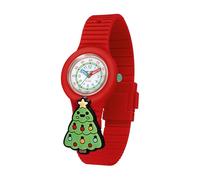 HIP HOP Reloj para niño, colección PINTASTIC!, movimiento de cuarzo analógico, resistente al agua hasta 50 metros, correa de silicona, longitud ajustable, ideas de regalo para niño, rojo, 32, Moderno