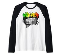 Hip Hop Rey Reina Melanina Negro Chica Rap Mujeres Chica Hombres Niño Camiseta Manga Raglan