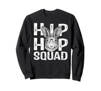 Hip Hop Squad Bunny Face Cute with Glasses Rabbit Easter Sudadera