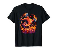 Hip Hop T Rex Dinosaurio Bailando En Volcán De Lava Camiseta