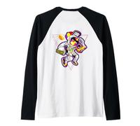 Hip Hop Tape Astronauta EDM Rave BPM Addict Sober ART EN LA ESPALDA Camiseta Manga Raglan