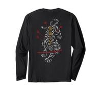 Hip Hop Tiger Vintage Retro Backprint Streetwear Edgy Tigre Manga Larga