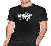 Hip-Hop Word in Graffiti Style Men's T-Shirt Tees Short Workout Tops Casual T-Shirt Black M