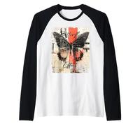 Hip Hop Y2K Hipster Streetwear Butterfly Polilla Mariposa Camiseta Manga Raglan