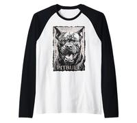 Hip Hop Y2K Moda Streetwear Ropa Mujer Hombre Perro Pitbull Camiseta Manga Raglan