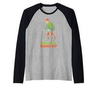 Hip Recovery Rockin The Bionic Hip Fun Women's Get Well Camiseta Manga Raglan