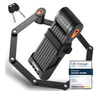 HIPARK Candado Bicicleta Antirrobo, 100 cm, con llaves, Candado Bici con Soporte, Candado Bicicleta Plegable de Acero Aleado para Bicicleta, Bicicleta Eléctrica, Color Negro