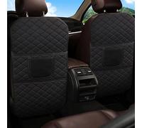 HIPATU 2 Piezas Protector Respaldo Asiento Coche para VW ID.4 X 2021-2023, Alfombrilla Antipatadas para Asiento Trasero de Coche de Cuero Impermeable Accesorios,A/Black