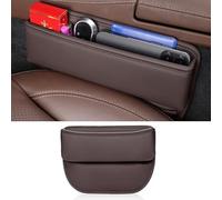 HIPATU Organizador Coche Asiento para Porsche 911 Carrera / 911 Turbo / 911 Targa, Cuero Accesorios Multifunctional Seat Organizer Caja Almacenamiento Lateral,B-Brown