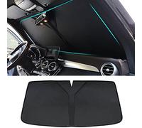 HIPATU Parasol Coche Delantero para Mercedes-Benz CLS Coupe W219 2004-2010, Parabrisas Los Rayos UV Protector Resistir Plegable Polvo Cobertura Accesorios,A-Black