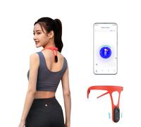 hipee P1 - Entrenador y Corrector de Postura Inteligente, Control con aplicación, Comprueba la Postura en Tiempo Real, sin Tirantes, Mejora la Salud y el Temperamento (Rojo)