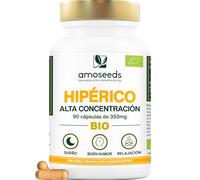 Hipérico BIO | Alta Concentración, 1050mg / día | Hierba de San Juan Orgánica | Baja Moral, Estado de Ánimo, Antiestrés, Sueño | 90 cápsulas | Primera Calidad