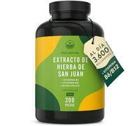 Hipérico Hierba de San Juan Extracto - 3600mg al día - 200 cápsulas - Alta Concentración - con hipericina natural - con vitaminas B6, B12 y ácido fólico - TRUE NATURE®