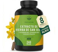 Hipérico Hierba de San Juan Extracto - 5000mg al día - 240 cápsulas - Alta Concentración - con hipericina natural - con vitaminas B6, B12 y ácido fólico - TRUE NATURE®