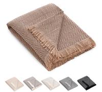 HIPERMANTA Colcha Multiusos Sofa. Plaid Sofa. Manta Foulard. Plaid Multiusos Cubresofa. Comoda Practica Suave Calida. Modelo Zig-Zag 180x260 cm Color Chocolate