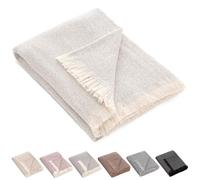 HIPERMANTA Colcha Multiusos Sofa. Plaid Sofa. Manta Foulard. Plaid Multiusos Cubresofa. Comoda Practica Suave Calida. Modelo Jaspeado 230x260 cm Color Gris Claro