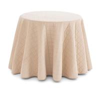 HIPERMANTA Falda Camilla 80 cm. Falda Mesa Camilla 80 cm. Ropa de Mesa Tacto Suave. Faldillas Mesa Camilla Redondas. Invierno Acolchada Cuadros. Color Beige