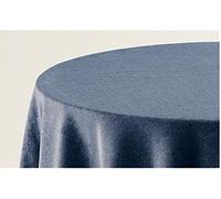 HIPERMANTA Falda Mesa Camilla Redonda Lisa Tacto Suave 100% Poliéster. Tamaño diámetro 80 cm - 223 cm, Azul.