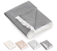 HIPERMANTA Foulard Multiusos Sofa. Plaid Sofa. Plaid Multiusos Cubresofa. Manta para Coche. Colcha Comoda Practica Suave Calida. Modelo Liso 230x290 cm Color Negro