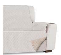 HIPERMANTA Funda para Sofa 4 Plazas. Protector de Sofa Bicolor Reversible Acolchado. Funda Sofa. Protector Mascotas. Paris. Cubre Sofa Color Marfil-Beige. Sofá 4 Plazas 190 cm