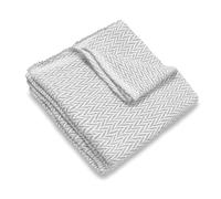 HIPERMANTA Manta Algodón Fina Muy Suave Plaid Sofa. Colcha Multiusos Sofa o Cama. Manta Calentita Cubresofa. Comoda Practica Suave y Muy Calida. Modelo Bergen 120x180 cm Color Gris Claro