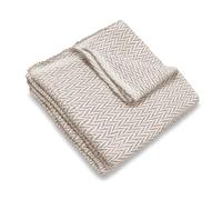 HIPERMANTA Manta Algodón Fina Muy Suave Sofa. Manta Cubrecama Colcha Foulard. Plaid Multiusos Cubresofa. Comoda Practica Suave Calida. Modelo Bergen 120x180 cm Color Vison