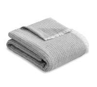 HIPERMANTA Manta Fina Muy Suave Foulard Multiusos Sofa. Plaid Sofa. Plaid Multiusos. Manta para Coche. Colcha Comoda Practica Suave Calida. Modelo Flam 120x180 cm Color Gris Oscuro