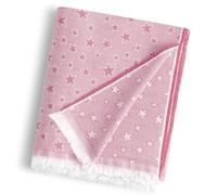 HIPERMANTA Plaid Sofa. Colcha Multiusos Sofa. Manta Foulard. Plaid Multiusos Cubresofa. Comoda Practica Suave Calida. Modelo Estrella 180x285 cm Color Rosa