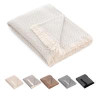 HIPERMANTA Plaid Sofa. Colcha Multiusos Sofa. Manta Foulard. Plaid Multiusos Cubresofa. Comoda Practica Suave Calida. Modelo Zig-Zag 230x260 cm Color Gris Claro