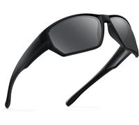 Hiphiprun Merced - Gafas de sol polarizadas flotantes para pesca, marcos flotantes ligeros TPX, lentes TAC, 100% protección UV, A: marco negro mate, ahumado