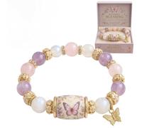 Hiphiprun Pulsera de edición limitada 2026 con diseño de amor, paz, primavera, colibrí, bendiciones, con caja de regalo para mujer, pulsera inspiradora de abeja, arándano, mariposa, joyería, abalorios