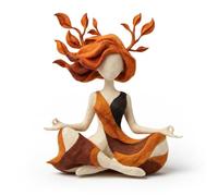 Hiphiprun Serenity Growth - Figura escultórica de armonía interior, figura de mujer de meditación, decoración del hogar, escultura zen de resina para sala de estar, dormitorio, decoración de sala de