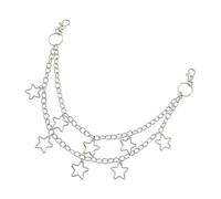Hiphop - Cadena para cintura con borlas de estrella de 2 capas, para pantalones de calle, accesorios de baile hiphop