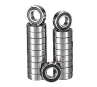 HiPicco 624-2RS Rodamientos de bolas de ranura profunda, ID 4 mm x OD 13 mm x ancho 5 mm, rodamientos en miniatura de doble goma sellada, palanca Z2 de acero cromado prelubricado, 20 unidades