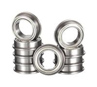 HiPicco MF148ZZ - Rodamientos de bolas con brida, diámetro interior de 8 mm x diámetro exterior 14 mm x ancho 4 mm, rodamientos en miniatura de doble metal blindado, acero cromado prelubricado