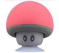 Hipipooo Altavoz Bluetooth portátil,Altavoz de Hongos,Bluetooth V2.1 con Ventosa,Compatible con iPad, iPhone, teléfonos Android,computadora portátil (Rojo)