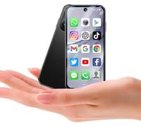 Hipipooo Mini Smartphone 4G, Dual SIM, Pantalla de 3,88 Pulgadas, cámara Dual 2.0+5.0MP, batería de 1950mAh, Mini teléfono Android 12 para niños(Negro,4GB+64GB)