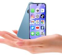 Hipipooo Mini Smartphone 4G, Dual SIM, Pantalla de 3,88 Pulgadas, cámara Dual 2.0+5.0MP, batería de 1950mAh, Mini teléfono Android 12 para niños(Azul,4GB+64GB)