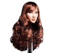 HiPlay 1/6 Cabeza de Soldado Femenina - Qian Cabello Enraizado Belleza Asiática para Figuras de Acción