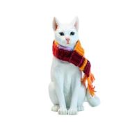 HiPlay Figurilla JXK Twinbound Cats (JXK327B Gato Blanco) Figurilla de Animal Realista Altamente Detallada en Resina