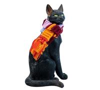 HiPlay Figurina JXK Twinbound Cats (JXK327A Gato Negro) Figura de Animal Realista en Resina Altamente Detallada