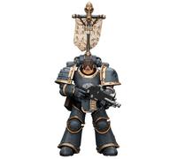 HiPlay JOYTOY Warhammer The Horus Herejy Figura coleccionable: Space Wolf Grey Slayer Pack Grey Slayer con Legion Vexilla, figura de acción a escala 1:18 JT7509