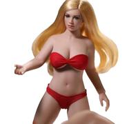 HiPlay TBLeague - Figura femenina superflexible sin costuras a escala 1/12 de 6 pulgadas, tipo de cuerpo regordete, figuras de acción coleccionables en miniatura T05B (bronceado, busto grande)