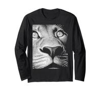 Hipnótico León Ojos Extraños Horror Weirdcore Spooky Halloween Manga Larga