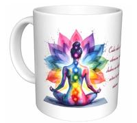 HIPNOTIK CASUALITY Taza de Yoga con Chakras - Meditación y Bienestar - Regalo Espiritual para Amantes del Yoga y la Conciencia Interior
