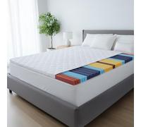 Hipoalergénico Topper Viscoelástico 200x200cm - Sobrecolchon Topper Ergo+ de 5 Zonas - Protector de Colchones Lavable - sobre Colchon - Comodidad Ergonómica para una Buena Noche de Sueño