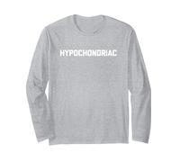 Hipocondríaco - Divertido Dicho sarcástico Lindo Novedad Manga Larga, Unisex para Adultos, Gris Jaspeado, XXL