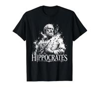 Hipócrates Icono de médico de Medicina Griega Antigua Camiseta gráfica económica, Hombre, Negro, XL