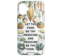 Hipócrates Medicina inspiradora refrán con Verduras Carcasa para iPhone 16 Plus